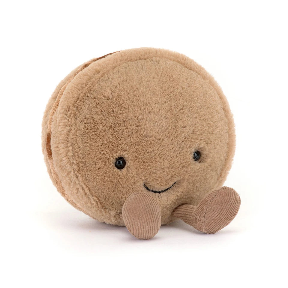 Jellycat Amuseables Mona Brown Macaron Soft Toy on a white backgroud 