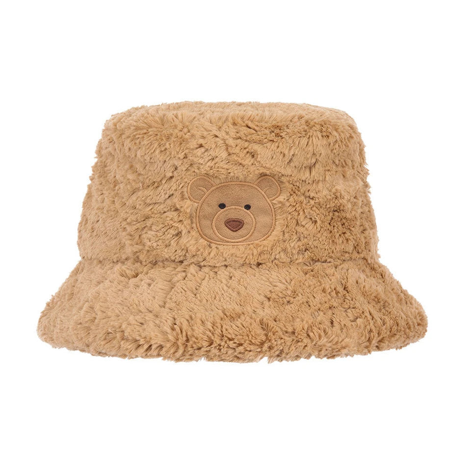 Jellycat Bartholomew Bear Fluffleshade Hat on a white background 