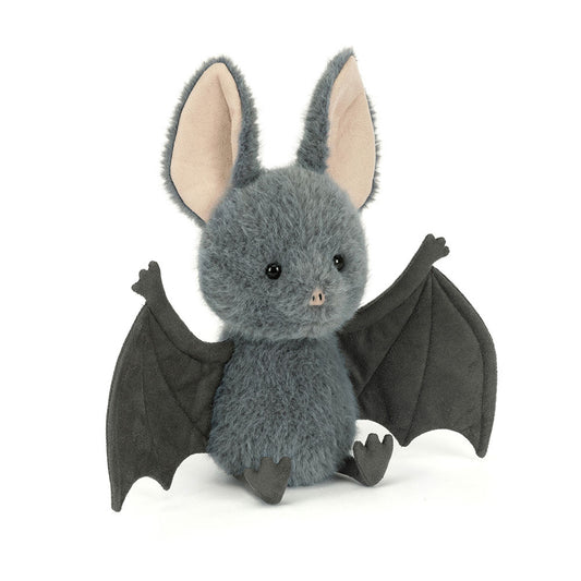 Jellycat Broox Bat soft toy on a white background 