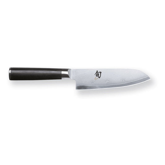 Knife with a black handle on a white background