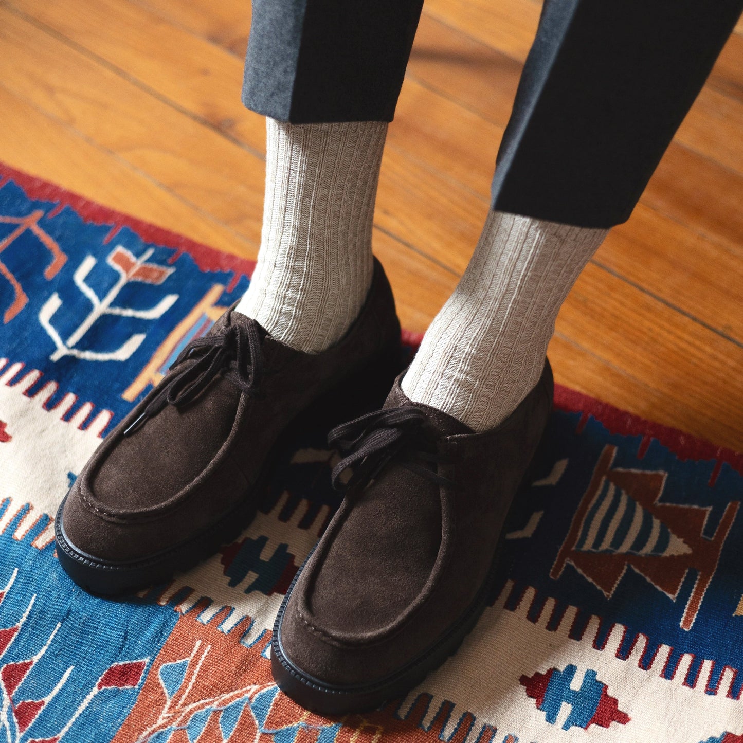 KLUE Cotton Pattern Socks - Beige