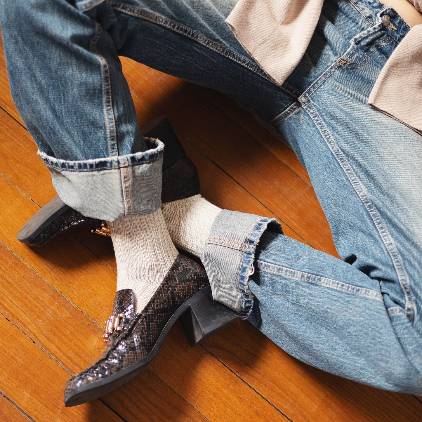 KLUE Cotton Pattern Socks - Beige