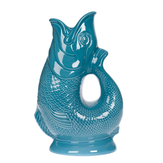 gurgly large kingfisher blue glug jug