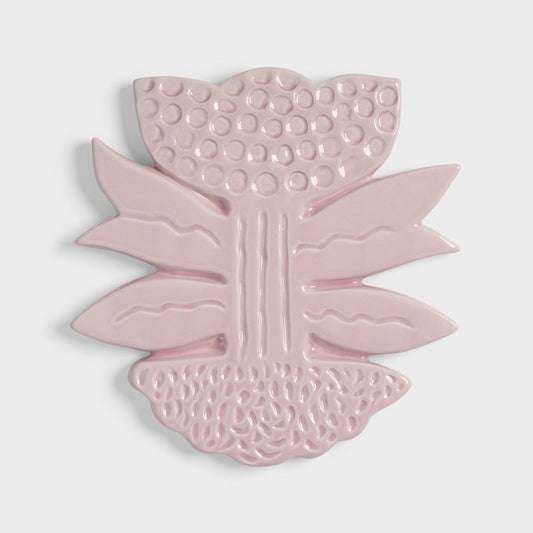 &Klevering Blume Trivet in baby Pink colour on a white backgound 