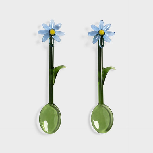 &Klevering Spoon Flora Blue Set of 2