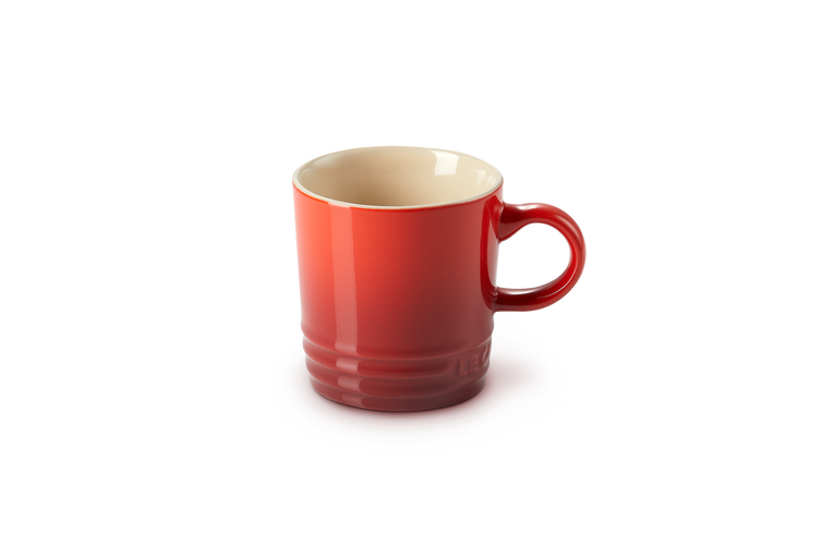 le creuset stoneware 100ml espresso mug in cerise red