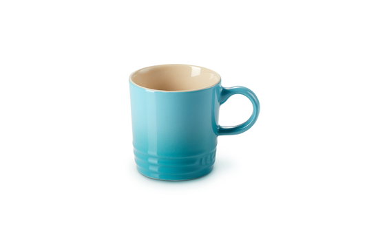 le creuset stoneware 100ml espresso mug in caribbean/teal 