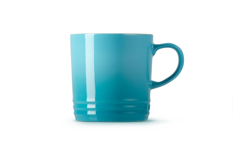 le creuset stoneware mug 350ml in caribbean teal