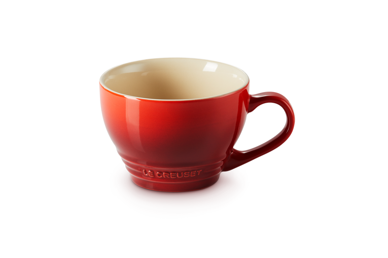 led creuset stoneware grand mug in cerise (deep red) 
