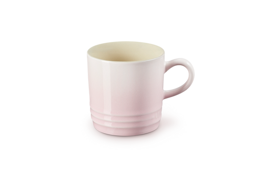 le creuset stoneware cappucino mug 200ml shell pink