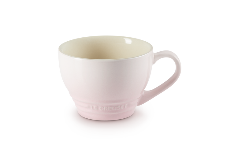 le creuset stoneware grand mug in shell pink