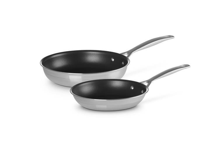 le creuset 3ply stainless steel non stick 2 piece frying pan set