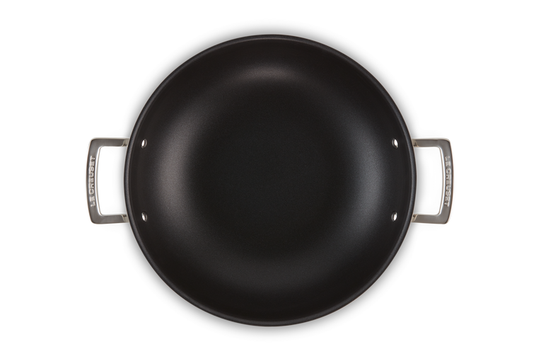 Le Creuset 3-PLY Stainless Steel Non-Stick Wok with Glass Lid 30cm
