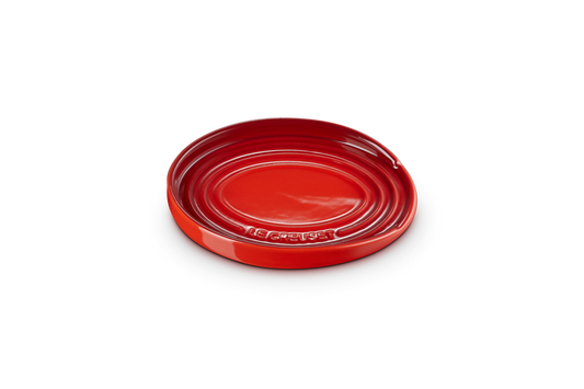 le creuset oval spoon rest in cerise red