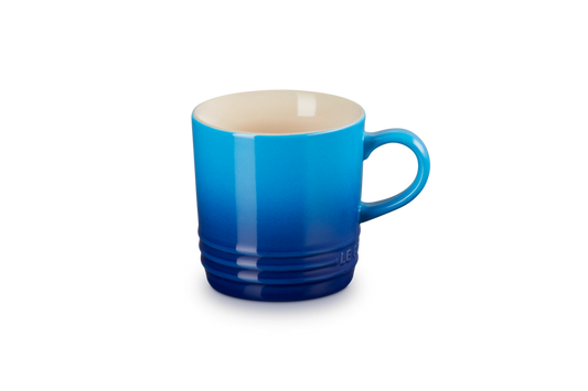 le creuset stoneware cappuccino mug 200ml in azure blue 