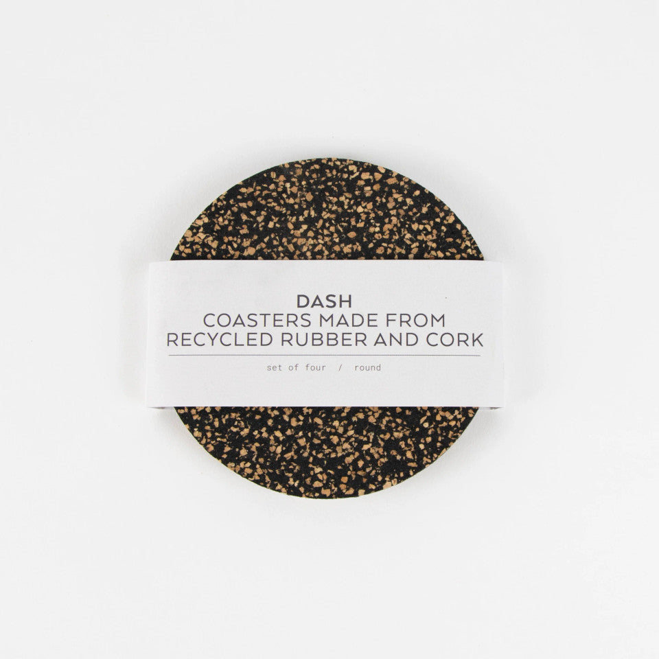LIGA Dash Round Coaster Set of 4 in black and brown colour 