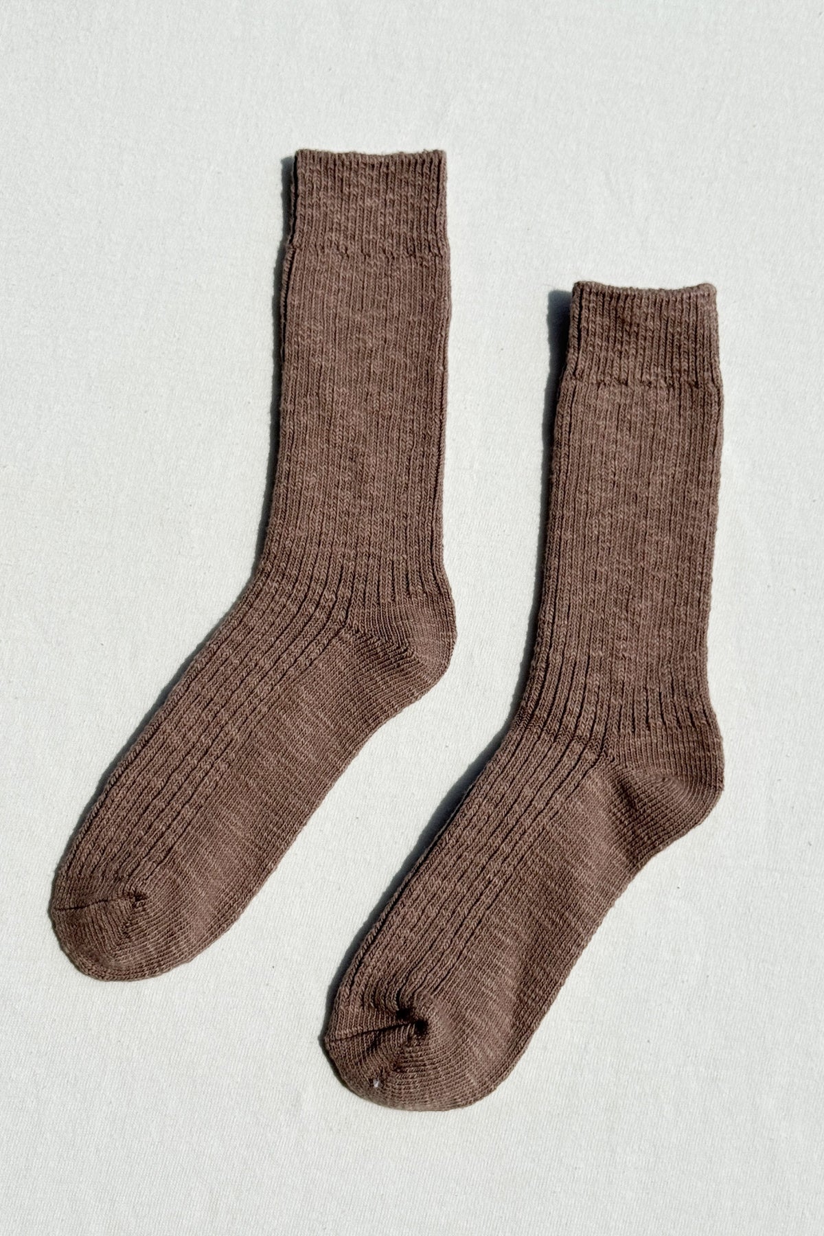 Le Bon Shoppe Cottage Socks in Flax beige colour on a white background 