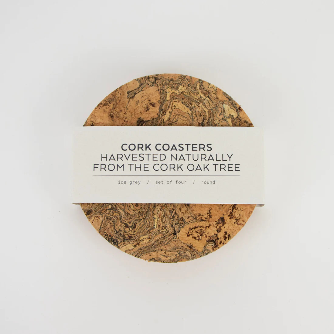 Liga Natural Round Cork Coaster set of 4 