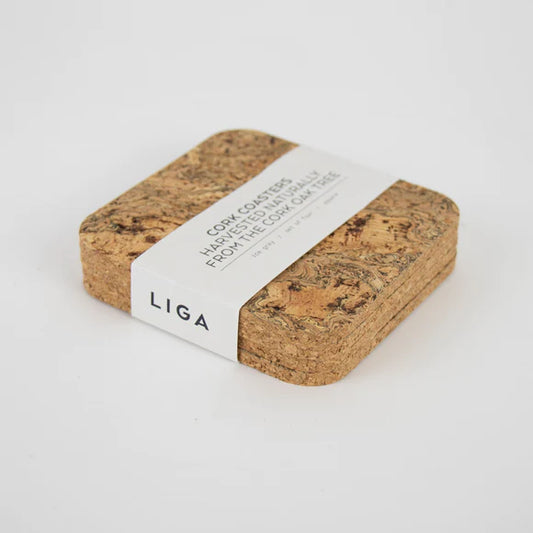 LIGA natural square cork casters set of 4