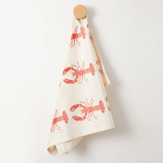 Liga Organic Tea Towel in Red Lobster