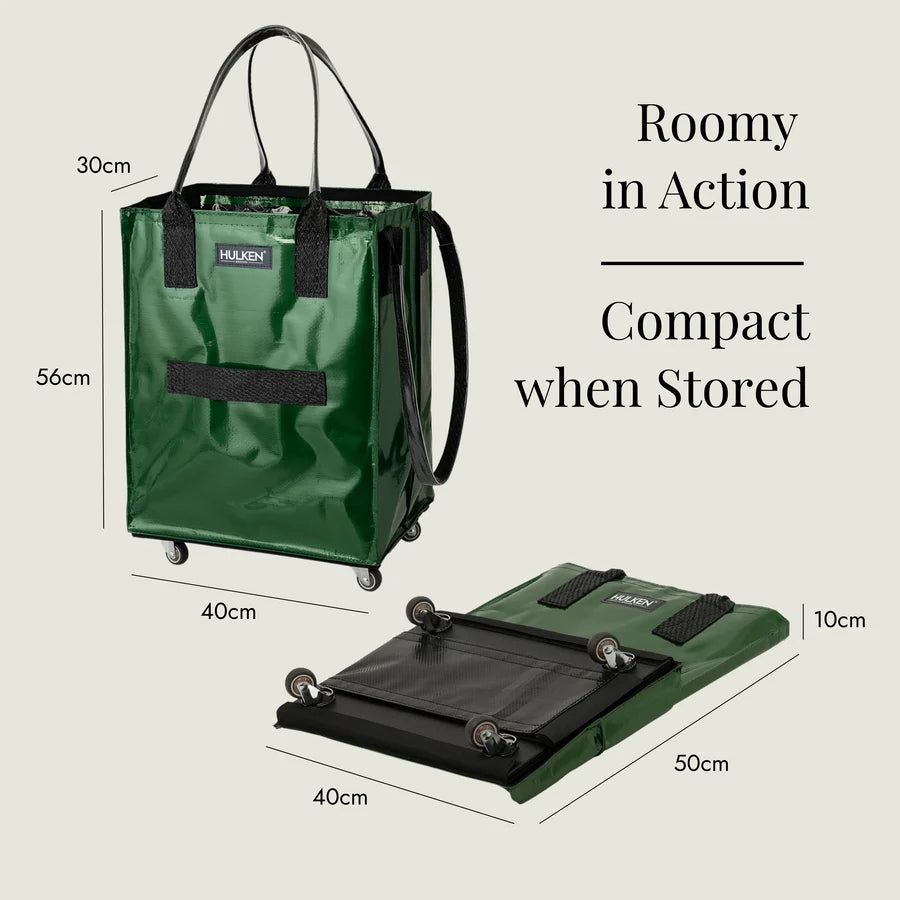 Hulken Original Rolling Medium Tote Bag - Forest Green