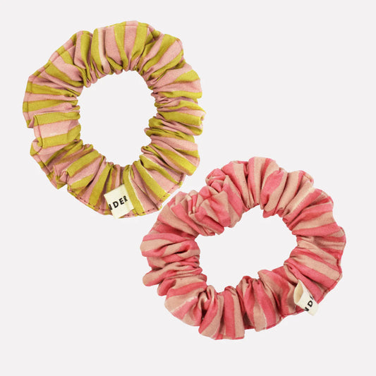 YONDER Cotton Mini Scrunchie Duo | Lemon Mix