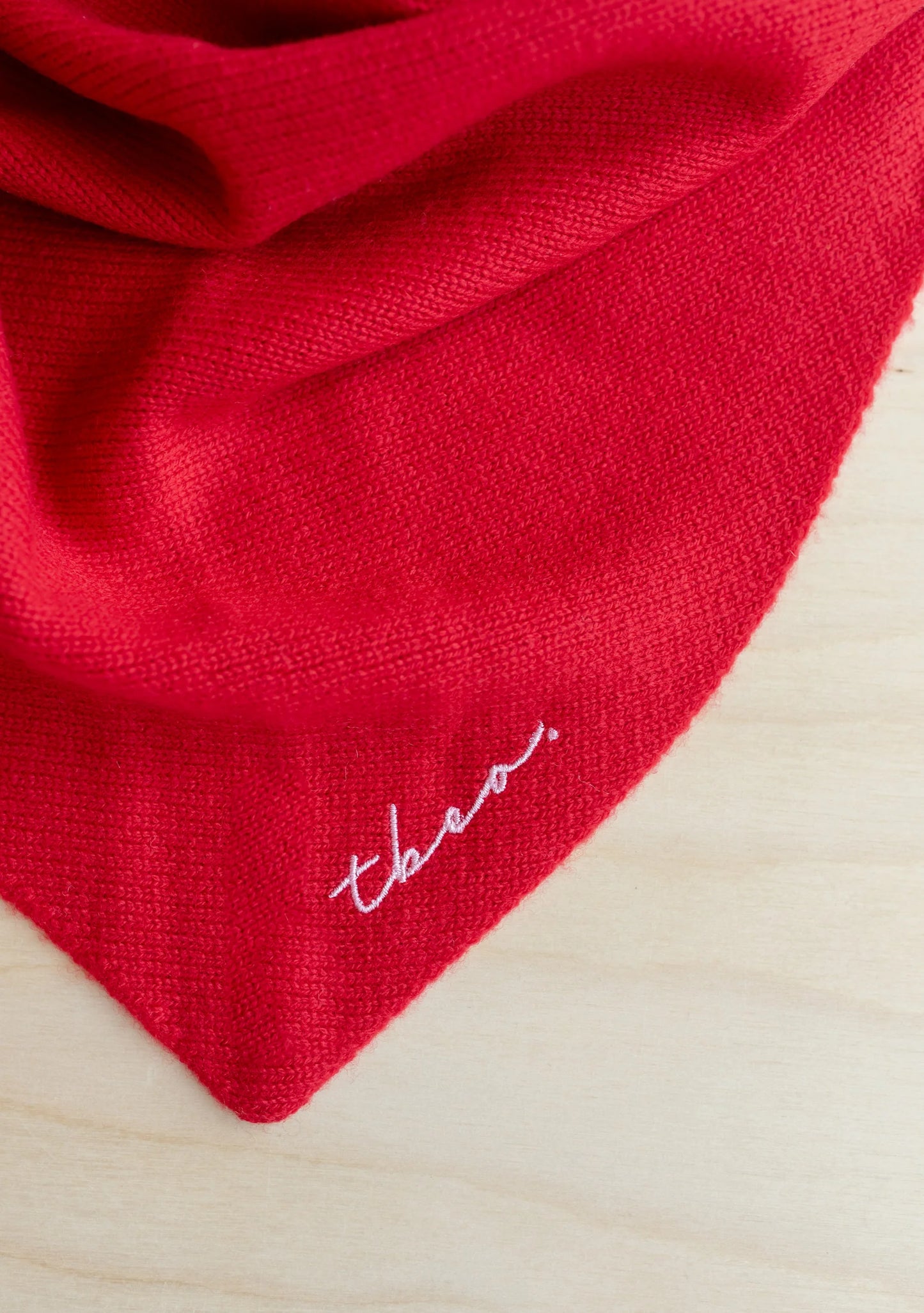 TBCo Large Merino Triangle Scarf in Red