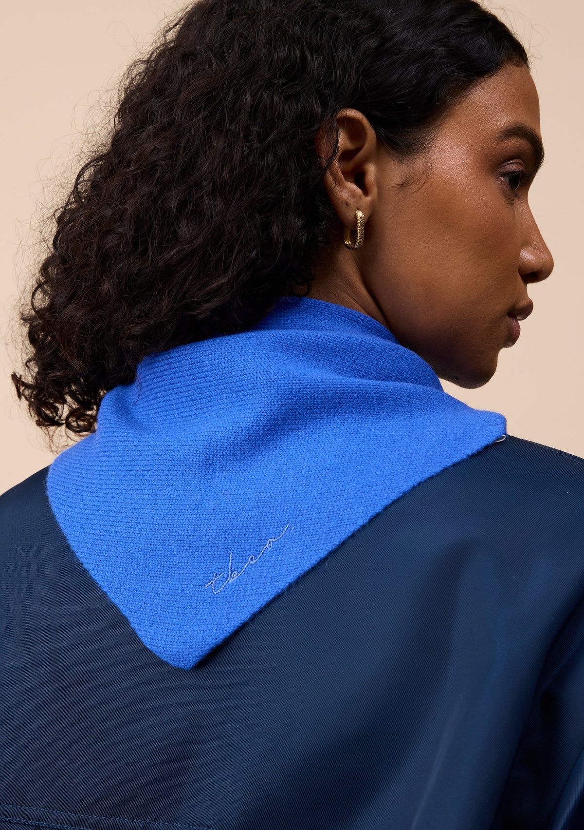 TBCo Merino Wool Triangle Scarf - Cobalt Blue