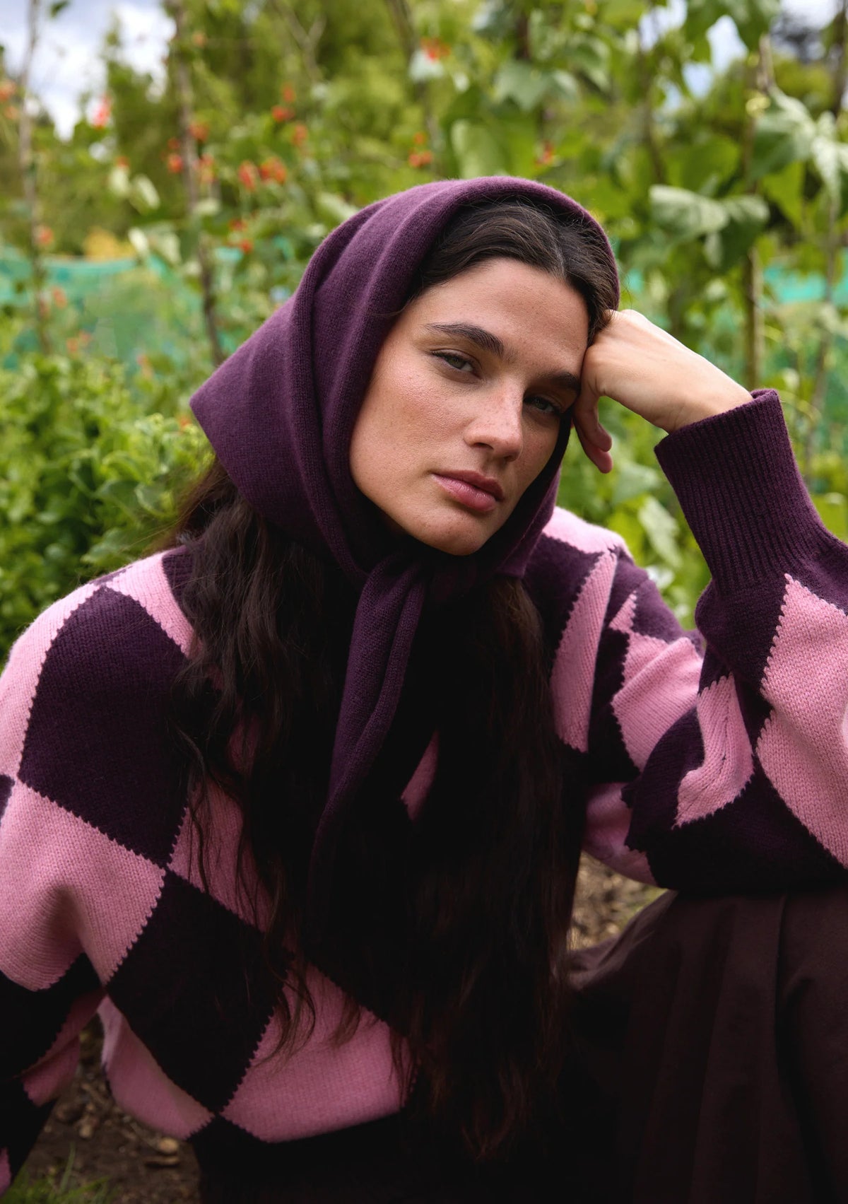 TBCo Merino Wool Triangle Scarf - Fig