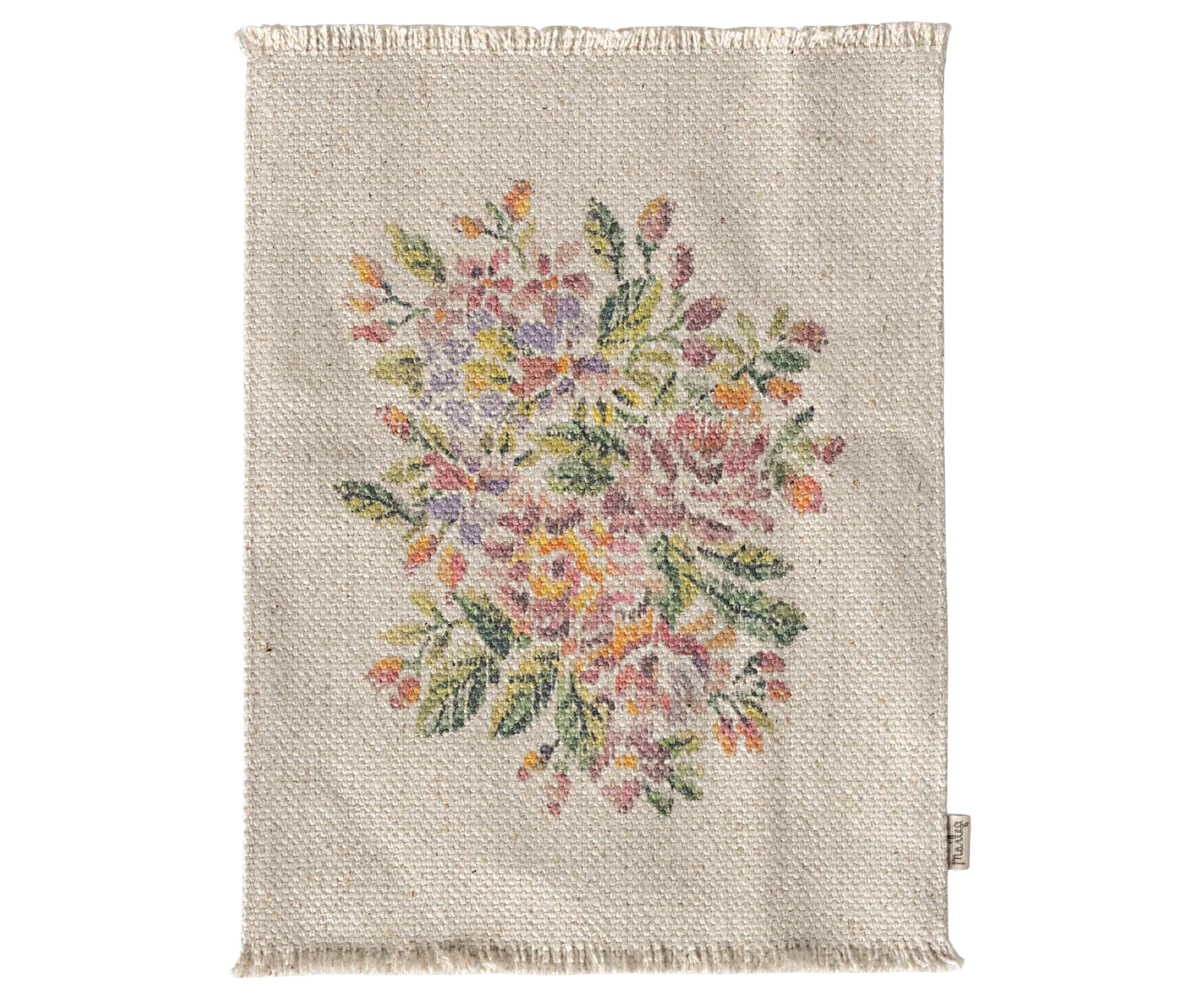 Textile with floral pattern on a white background
