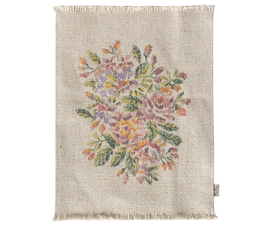 Textile with floral pattern on a white background