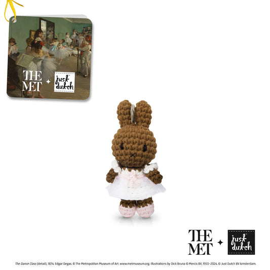 Melanie Handmade Crochet Keyring In Degas Ballerina outfit on a white background