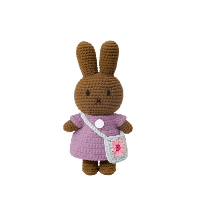 Melanie Handmade Crochet and her Lilac Dress and Flower Bag