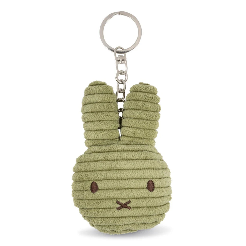 Miffy Bunny Corduroy Keyring in Olive Green colour