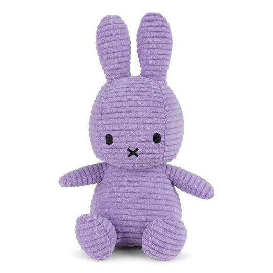 Miffy Bunny Corduroy soft toy in lilac colour