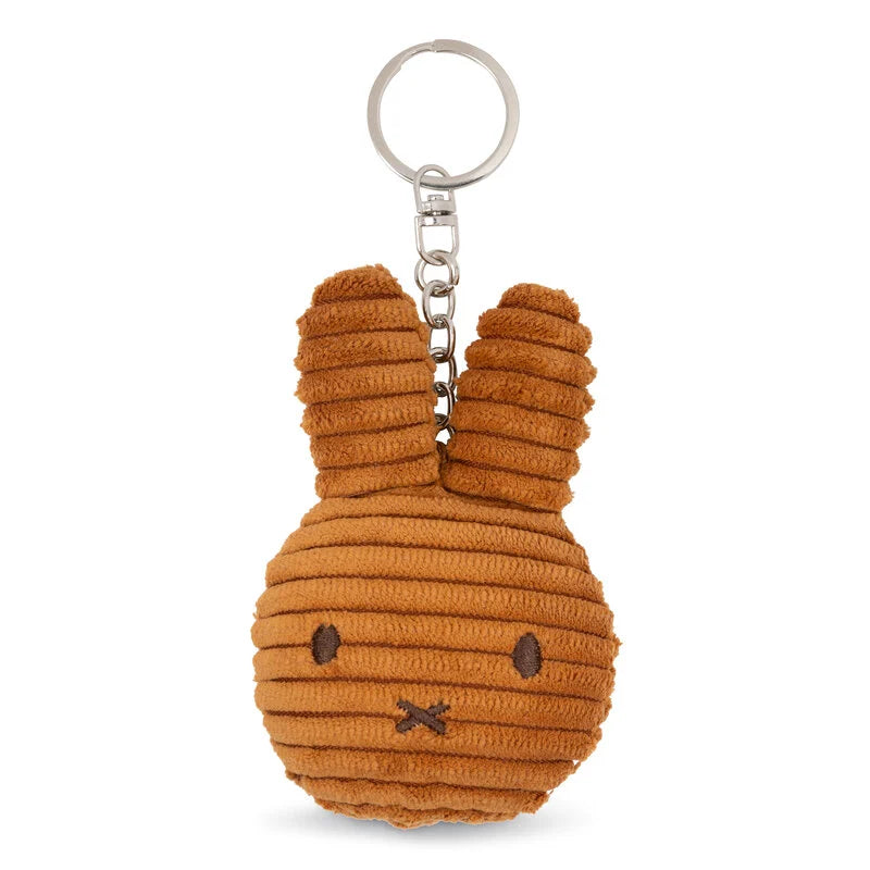 Miffy Bunny Flat Corduroy Keyring in Cinnamon colour 