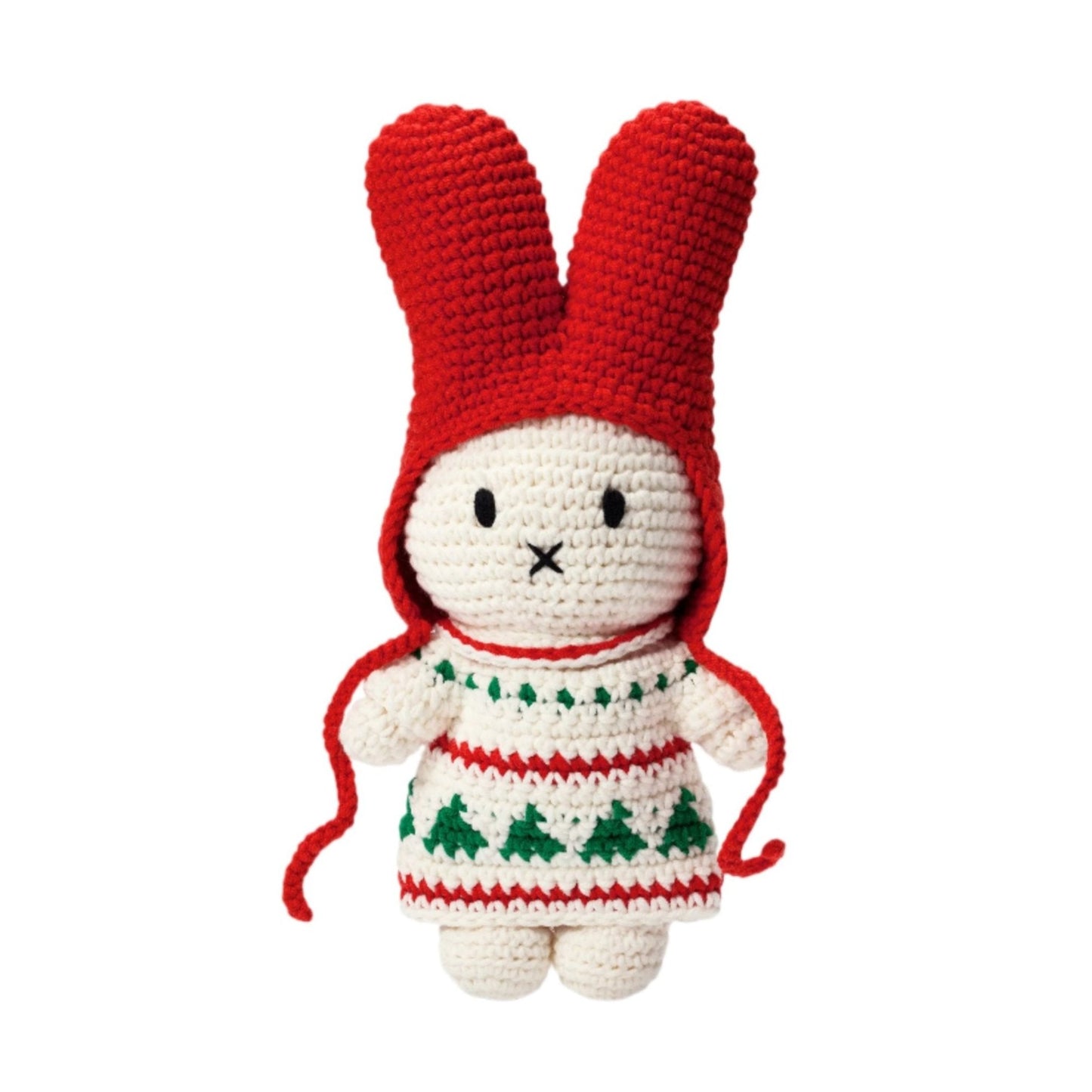 Miffy Handmade Crochet and Her Christmas Dress and Red Hat