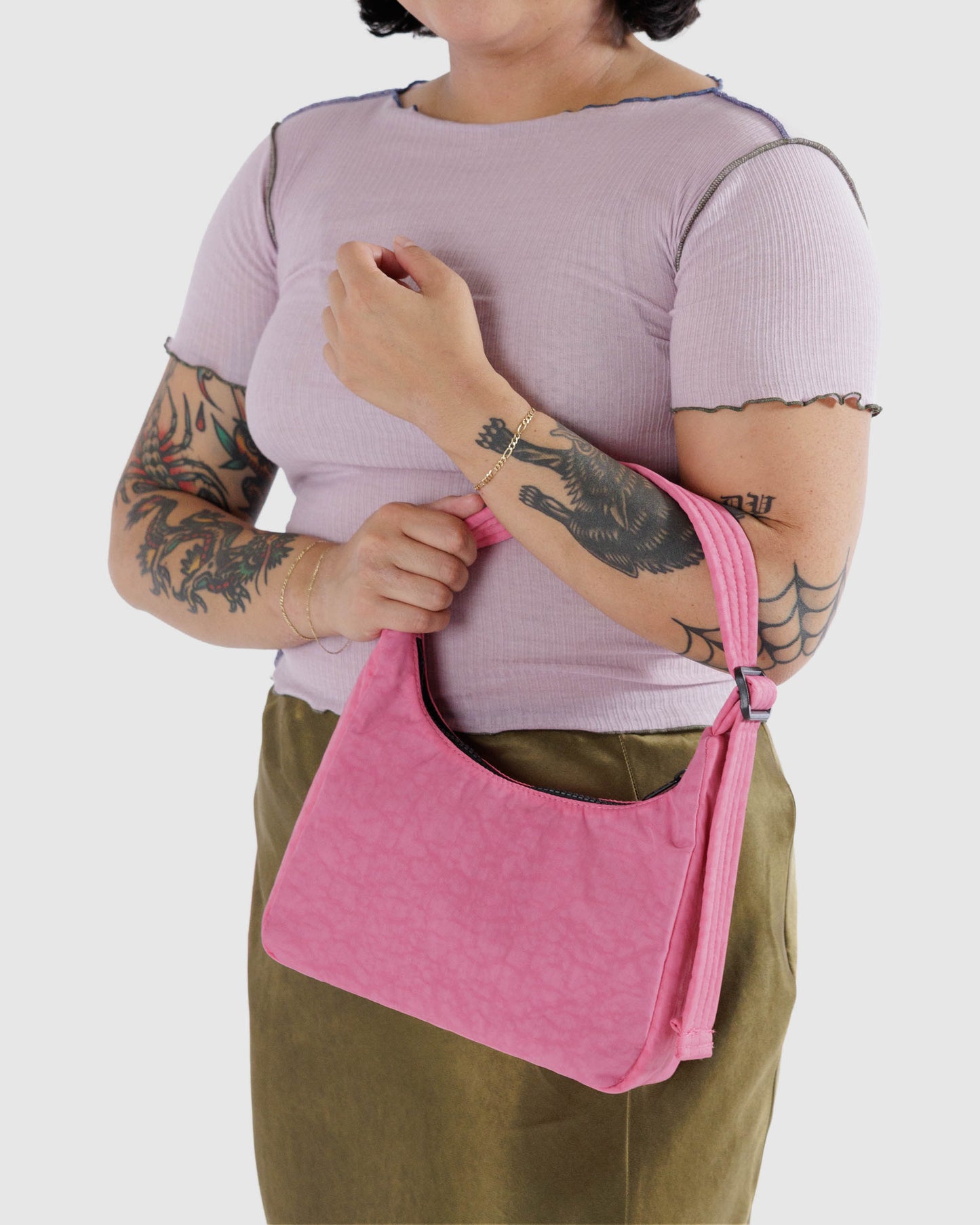 BAGGU Mini Nylon Shoulder Bag - Azalea Pink