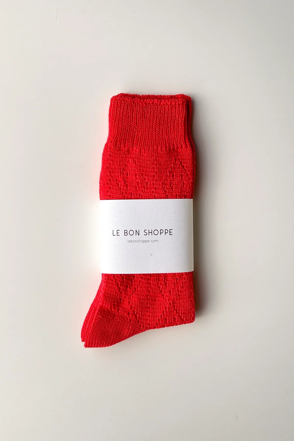 Le Bon Shoppe Modal Eyelet Socks - Poppy Red