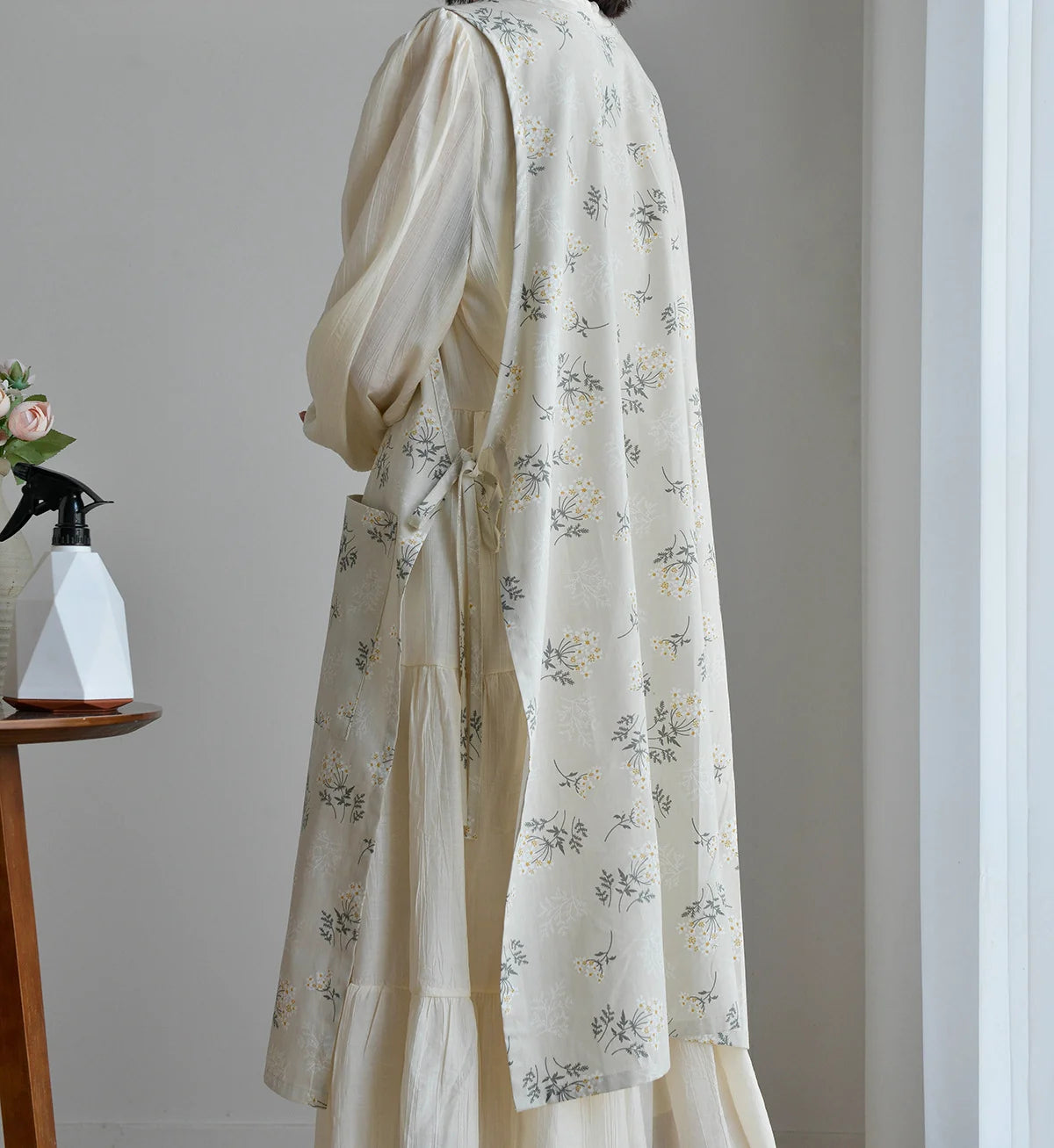 Japanese Style Waterproof Cotton Apron - Flower