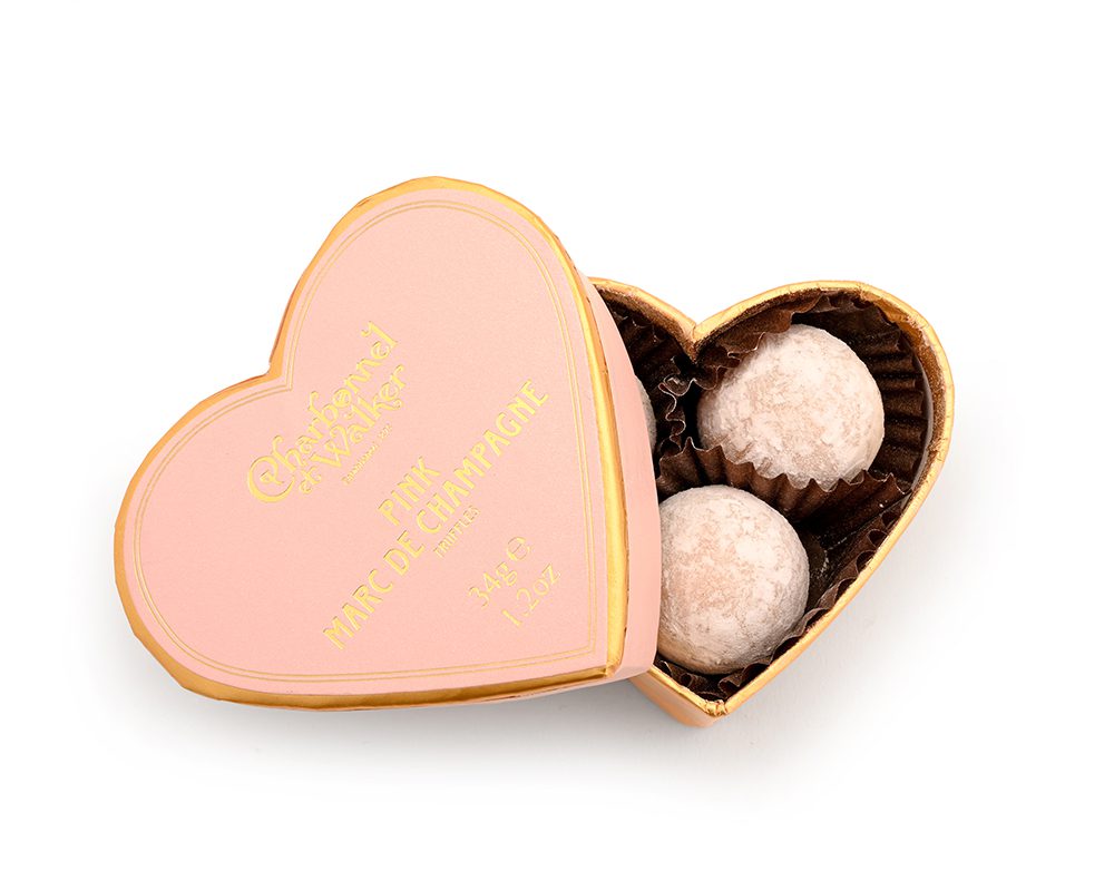 Charbonnel et Walker - Pink Marc De Champagne Truffles Pink Heart