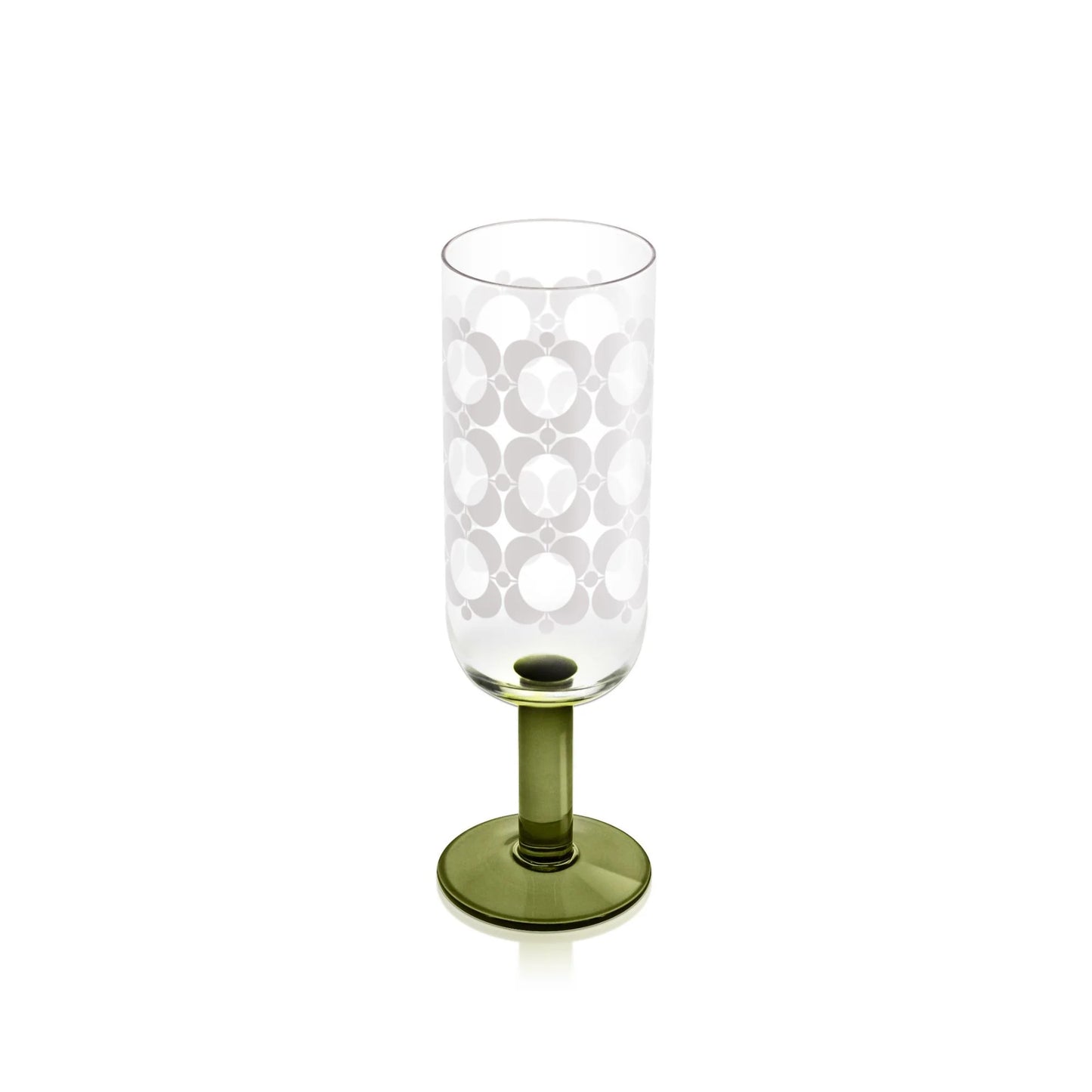 Orla Kiely Atomic Flower Champagne Glasses Set of 4 - Green