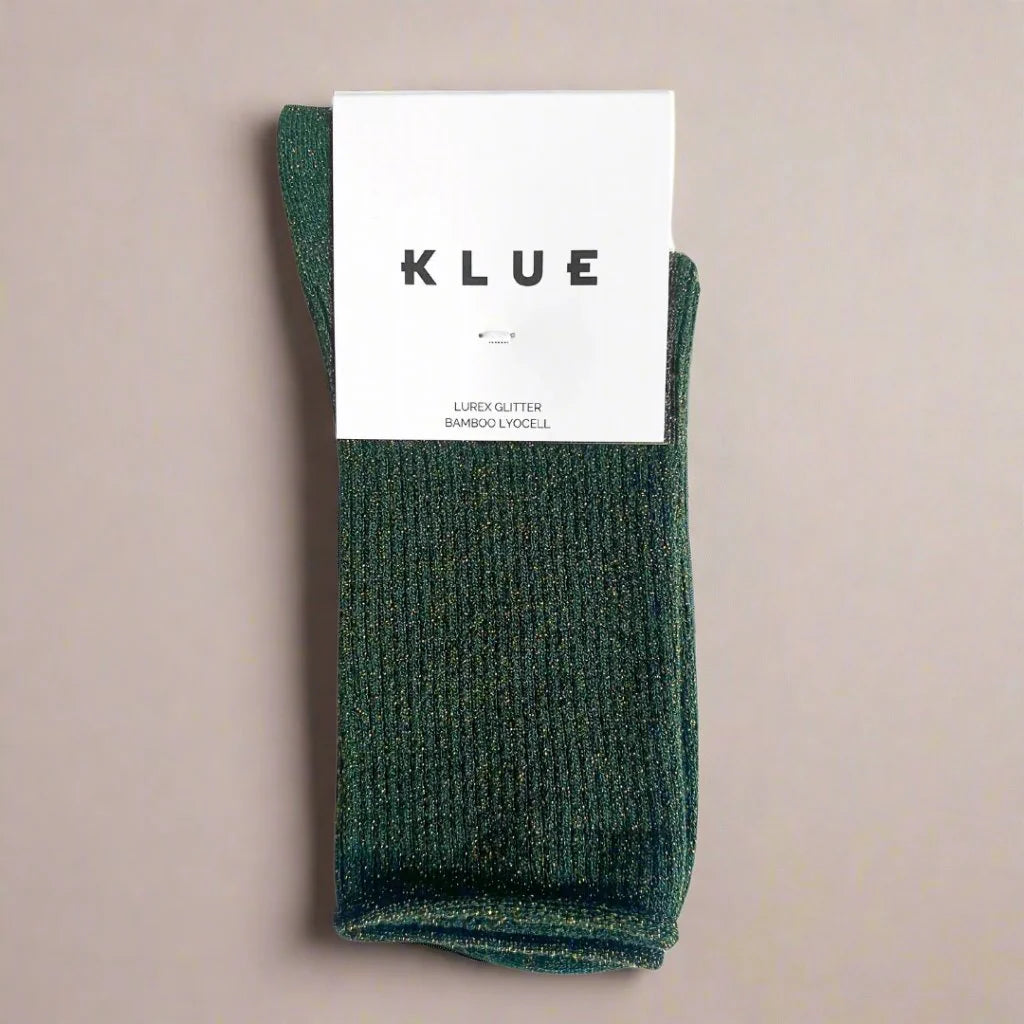 KLUE LUREX GLITTER Socks - Green SMALL