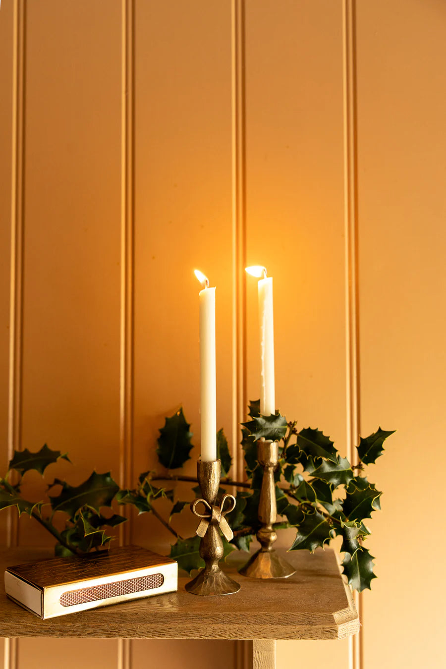 Morgan Wright Antique Brass Finish Bow Candle Holder