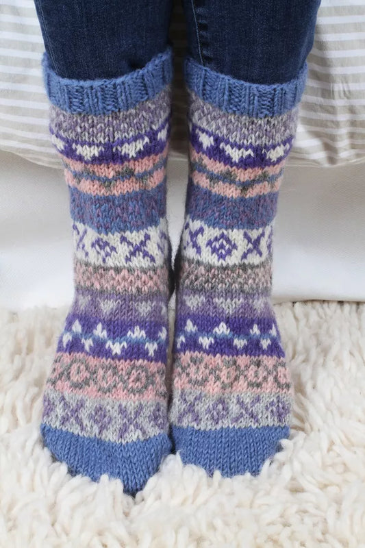 Pachamama Sofa Socks Fairisle Jacaranda