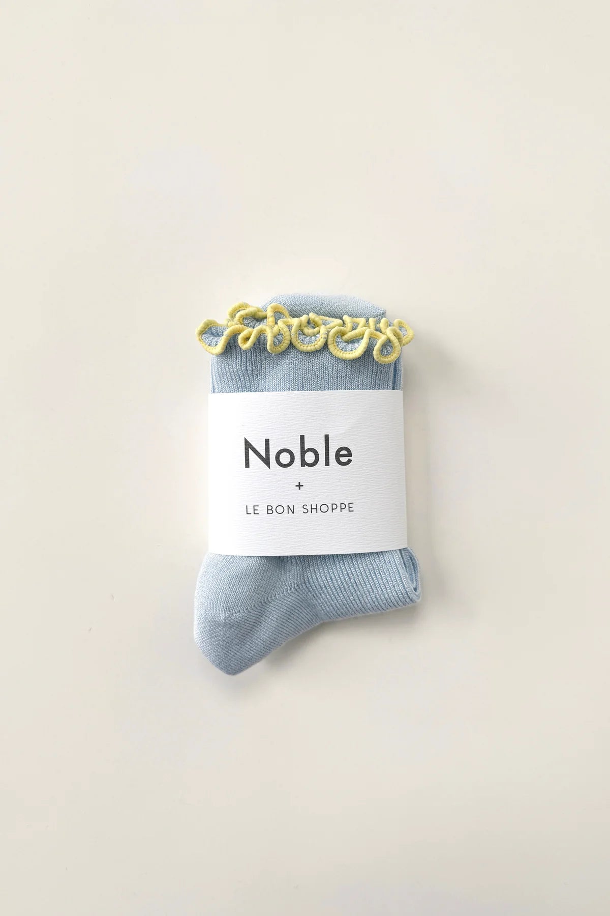 Le Bon Shoppe Petite Ruffled Modal Socks - Baby Blue/Butter