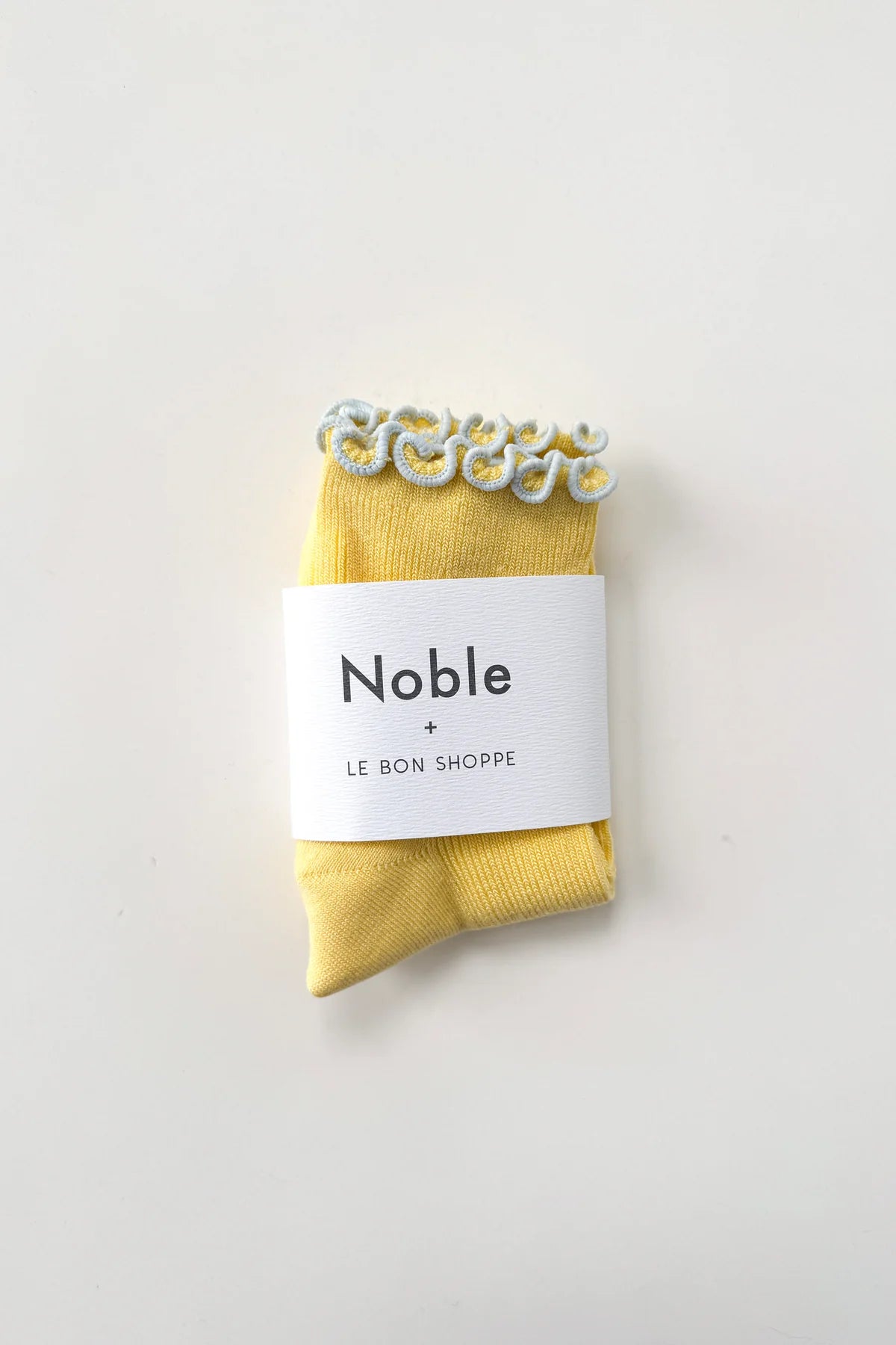 Le Bon Shoppe Petite Ruffled Modal Socks - Butter/Baby Blue