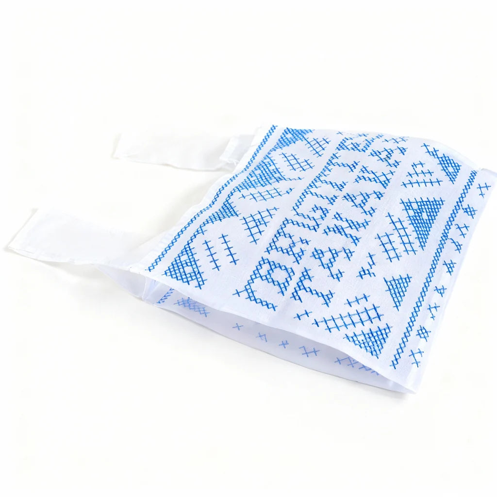 Brigitte Tanaka Point Croix Blue Organza Bag