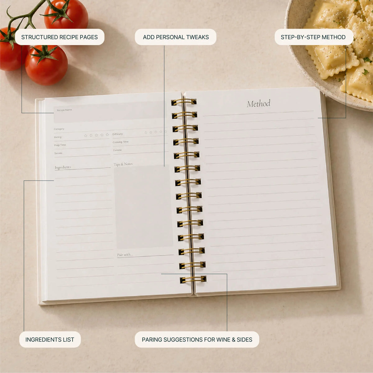 Tomato Recipe Journal A5