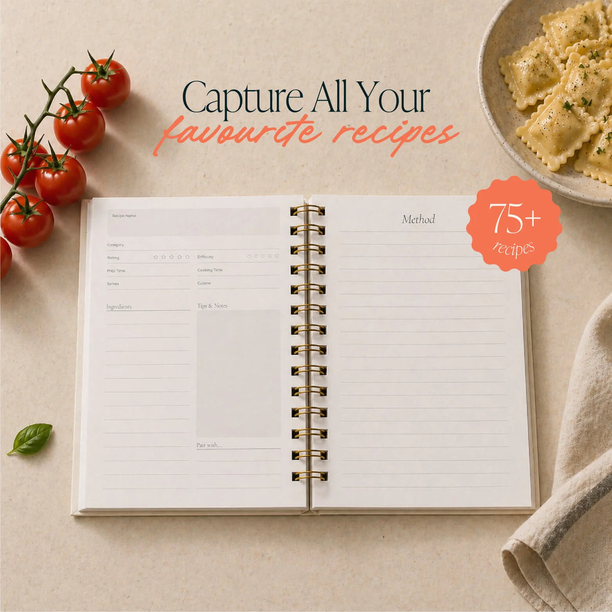Tomato Recipe Journal A5